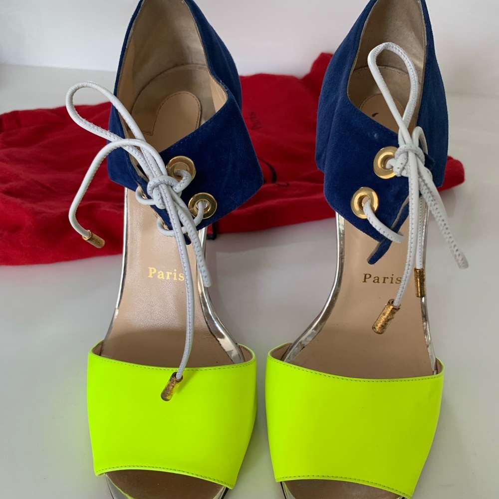 Louboutin neon sandals